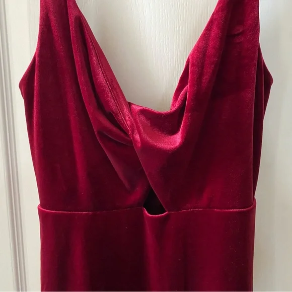Red Velvet Maxi Dress - Picture 3 of 8